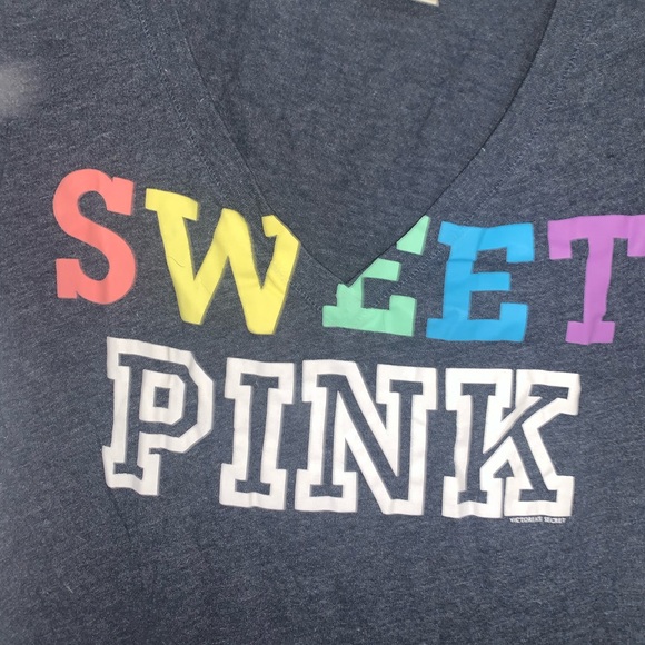 Blue Victoria’s Secret PINK V-Neck Tee - Picture 2 of 3